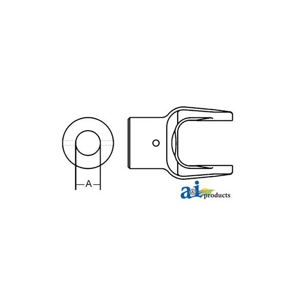Implement Yoke, Round Bore 1 1/4" w/ 3/8" Pin Hole 4.5" x2" x2"